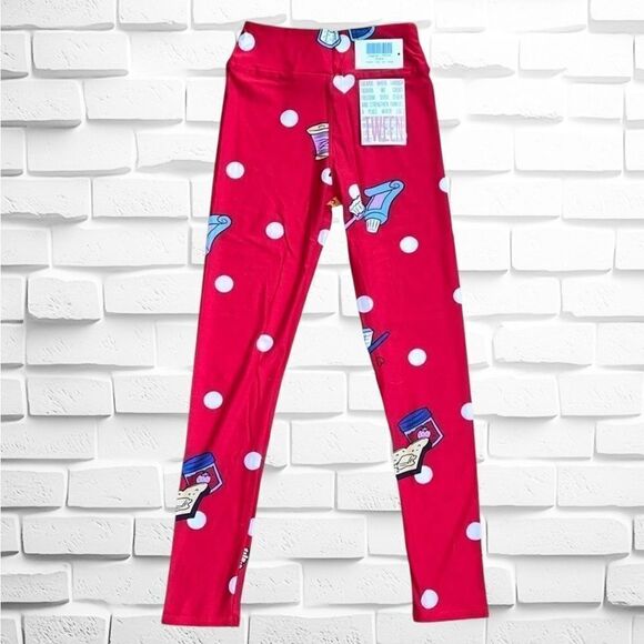 LuLaRoe Other - LuLaRoe Tween Leggings • Juniors 8-16, Adults 00-0 • Valentine’s Puns • Red •NWT